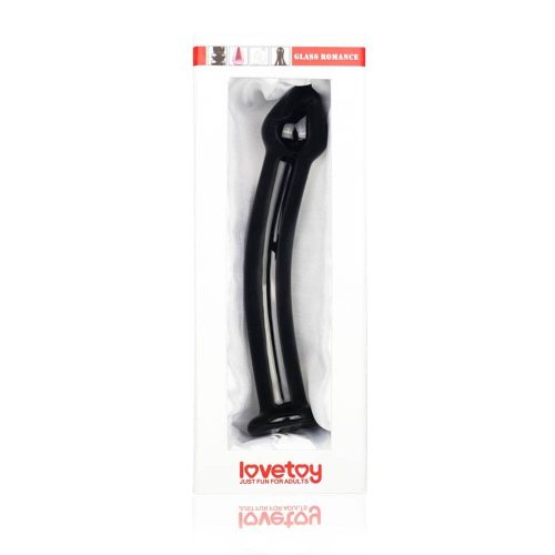 Glass Romance Black 2 - Üveg dildó 16 cm