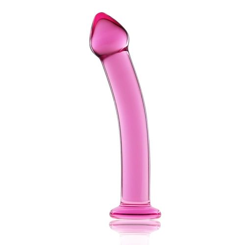 Glass Romance Pink - Üveg dildó 16 cm