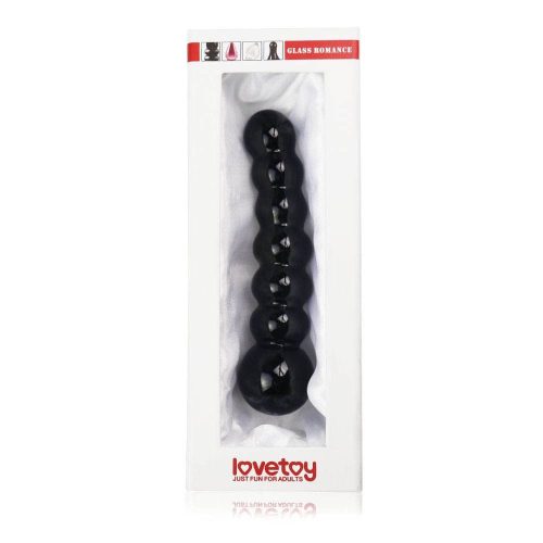 Glass Romance Black 3 - Üveg dildó 17 cm