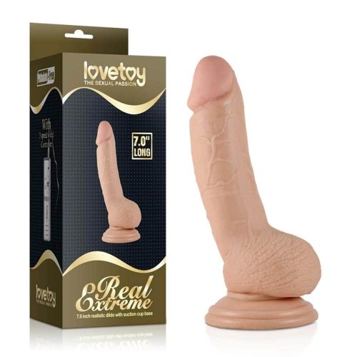 7" Real Extreme Dildo Flesh - Élethű dildó 18 cm