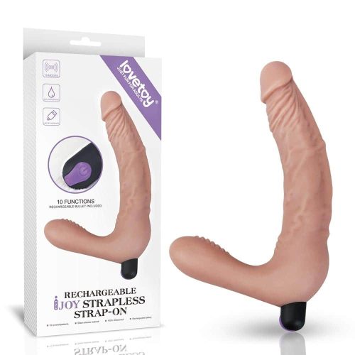Rechargeable IJOY Strapless Strap-on - Élethű vibrátor 20 cm