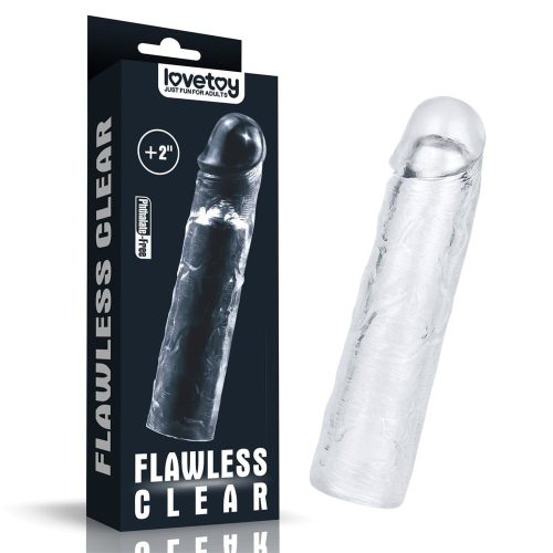 Flawless Clear Penis Sleeve Add 2'' - Pénisz hosszabbító