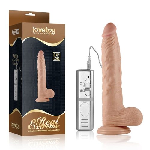 9.5'' Real Extreme Vibrating Dildo - Élethű vibrátor 24 cm