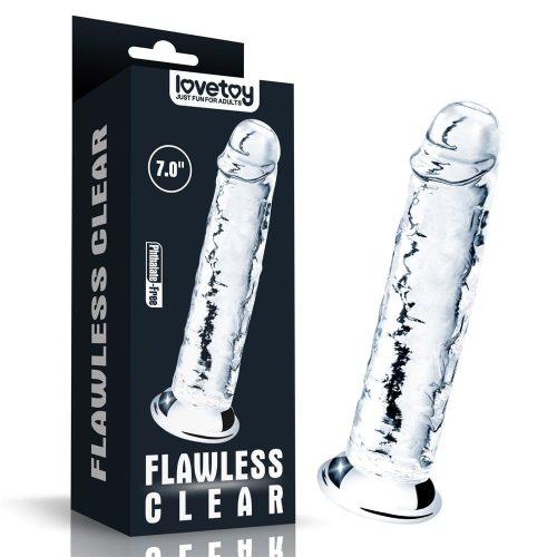 7.0''  Flawless Clear Dildo - Élethű dildó 18 cm