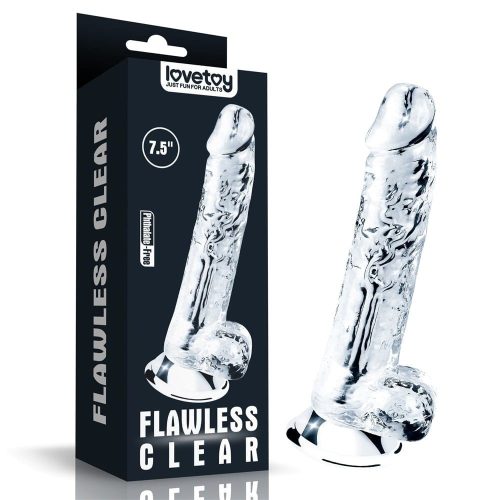 7.5''  Flawless Clear Dildo - Élethű dildó 19 cm