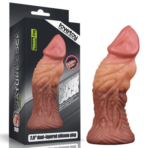 7.0'' Dual layered Platinum Silicone Plug - Élethű dildó 18 cm