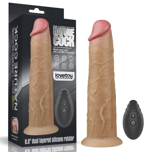 8.0'' Dual Layered Platinum Silicone Rotator - Forgófejű, élethű vibrátor 20,5 cm