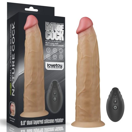 9.0'' Dual Layered Platinum Silicone Rotator - Forgófejű. élethű vibrátor 22,8 cm