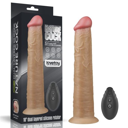 10'' Dual Layered Platinum Silicone Rotator - Forgófejű élethű vibrátor 25,4 cm