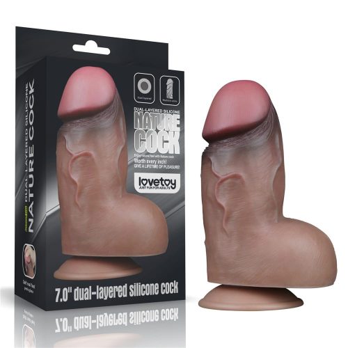 7" Dual-Layered Silicone Nature Cock - Élethű dildó 18,2 cm