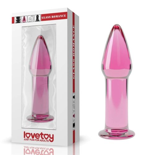 5" Glass Romance Pink - üveg dildó 12,2 cm