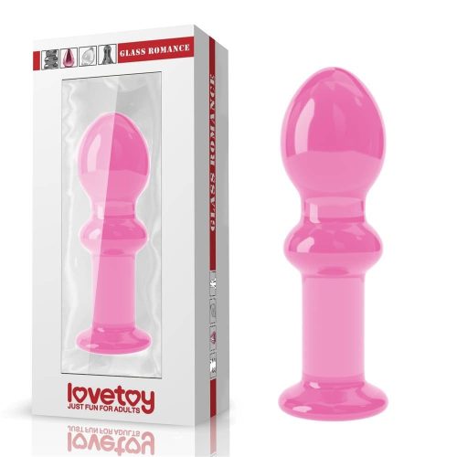 4.5" Glass Romance Pink - üveg anál plug 11,5 cm