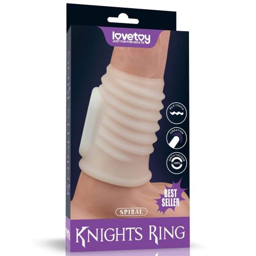 Vibrating Spiral Knights Ring (White) I - Péniszfeltét