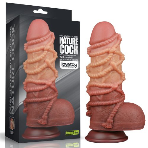 9.5'' Dual layered Platinum Silicone Cock with Rope - Élethű dildó 24,5 cm