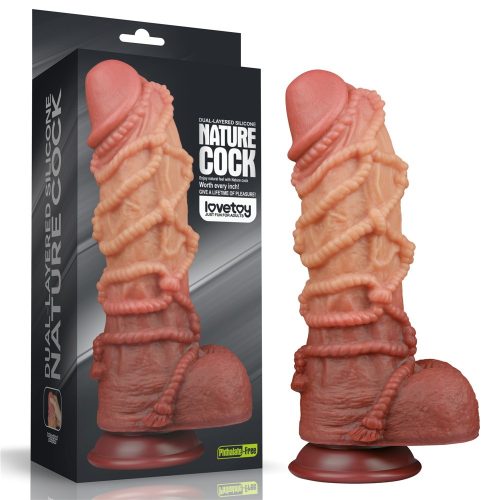 10.5'' Dual layered Platinum Silicone Cock with Rope - Élethű dildó 27 cm