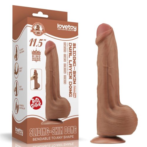 11.5'' King Sized Sliding Skin Dual Layer Dong - Élethű dildó 29 cm