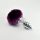 Spiral Pompon Metal Plug Purple - Anál plug 7 cm