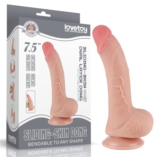 7.5'' Sliding Skin Dual Layer Dong Flesh I - Élethű dildó 19,5 cm