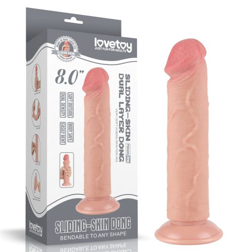 8'' Sliding Skin Dual Layer Dong Flesh II - Élethű dildó 20 cm