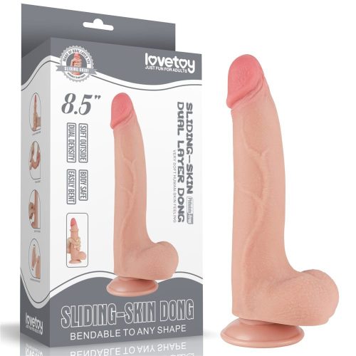 8.5'' Sliding Skin Dual Layer Dong - Élethű dildó 20 cm