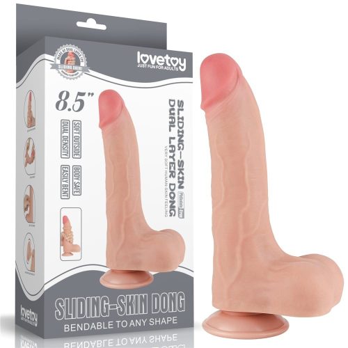 8.5'' Sliding Skin Dual Layer Dong Flesh II - Élethű dildó 22 cm
