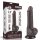 7.5'' Sliding Skin Dual Layer Dong Black II - Élethű dildó 19,5 cm