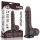 7.5'' Sliding Skin Dual Layer Dong Black III - Élethű dildó 19,5 cm