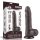 8'' Sliding Skin Dual Layer Dong Black I - Élethű dildó 20 cm