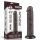 8'' Sliding Skin Dual Layer Dong Black II - Élethű dildó 20 cm
