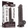 8'' Sliding Skin Dual Layer Dong - Élethű fekete dildó 20,8 cm