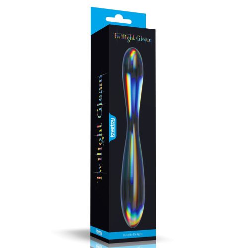 Twilight Gleam Glass Dildo- Double Delight - üveg dildó 23,2 cm