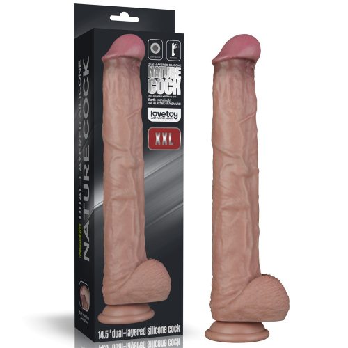 14.5'' Dual Layered Bendable Silicone Cock XXL - Élethű dildó 37,5 cm
