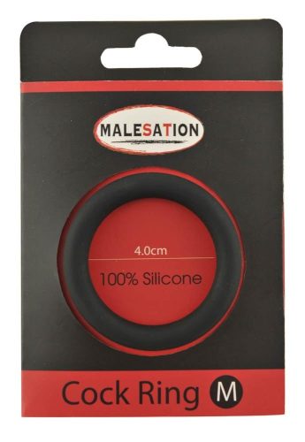 Malesation Silicone Cock Ring Black M - Péniszgyűrű