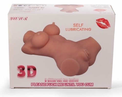 Double Hole 3D Masturbator II - Élethű mell, vagina és ánusz