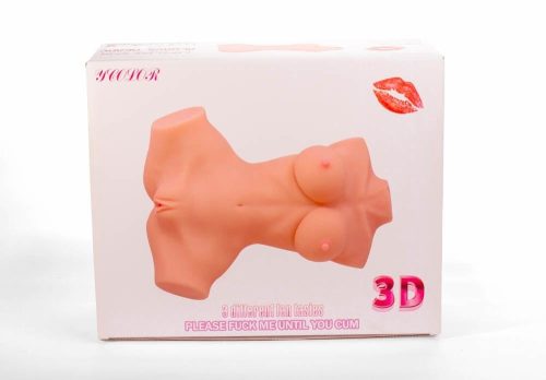 Double Hole 3D Masturbator III - Élethű mell, vagina és ánusz