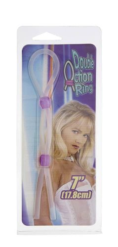 7 inch Silicon Cock Ring With 2 Beads Lavender - Péniszgyűrű