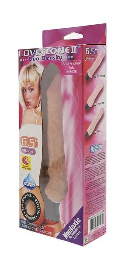 LoveClone II 6.5 inch Duo Density Flesh 1 - Élethű vibrátor 19 cm