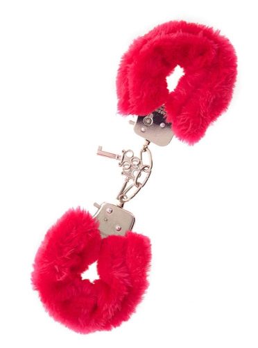 Metal Handcuff With Plush Red - Bilincs
