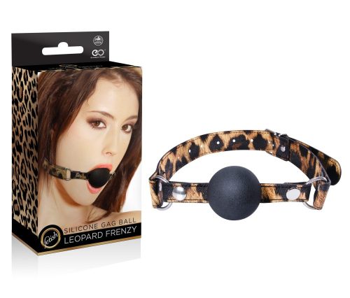 LEOPARD FRENZY SILICONE GAG BALL - SZájpecek