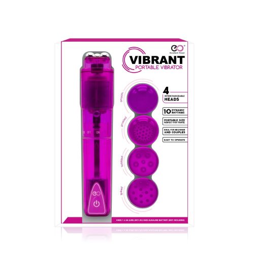 VIBBRANT PORTABLE VIBRATOR PURPLE - Vibrátor 14 cm