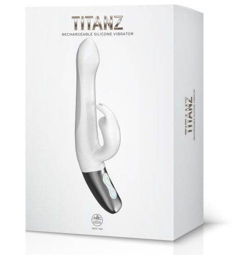 TITANZ 8.5" SILICONE RECHARGEABLE VIBRATOR IN IVORY - Fehér G-pont vibrátor 21,5 cm