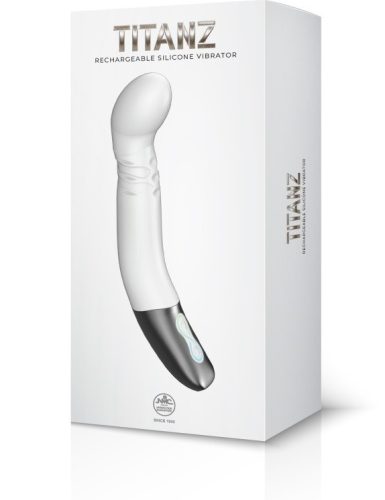 TITANZ 8" SILICONE RECHARGEABLE VIBRATOR IN IVORY - G-pont vibrátor 20,3 cm