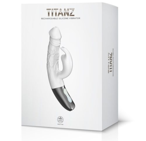TITANZ 7" SILICONE RECHARGEABLE VIBRATOR IN IVORY - Fehér, G-pont vibrátor 17,7 cm