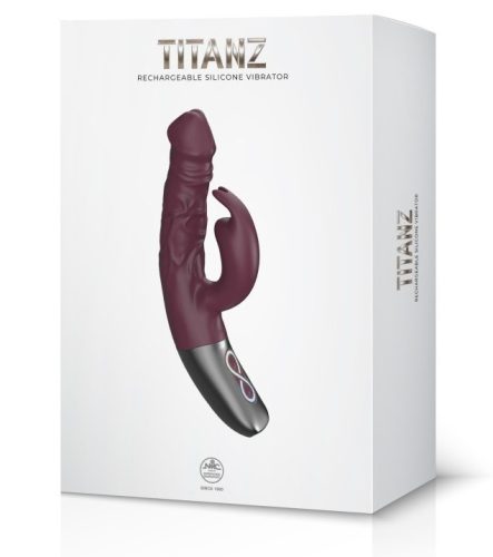 TITANZ 7" SILICONE RECHARGEABLE VIBRATOR  - Klitoriszkaros, G-pont vibrátor 17,7 cm