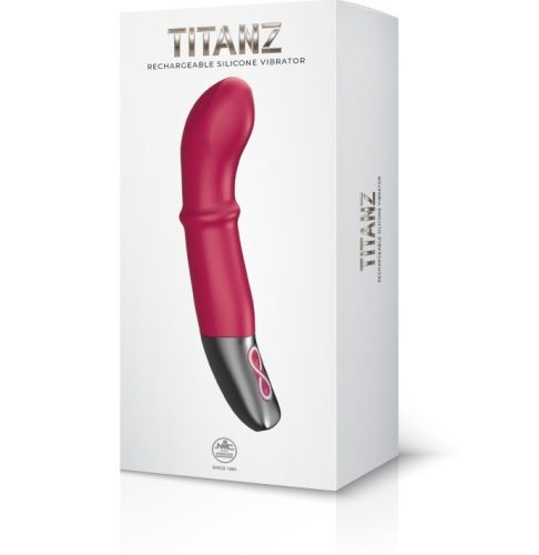 TITANZ 7" SILICONE RECHARGEABLE VIBRATOR IN - Rózsaszín G-pont vibrátor 20 cm
