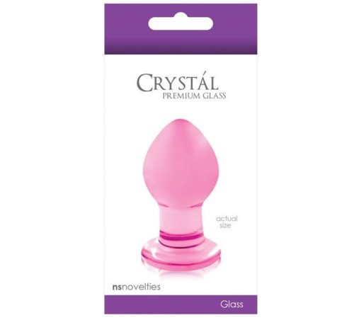 Crystal Small Pink - üveg dildó 6,4 cm