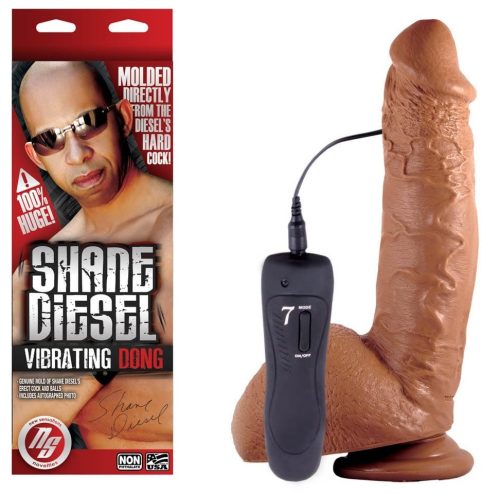 SHANE DIESEL VIBRATING DILDO - Élethű vibrátor 25 cm