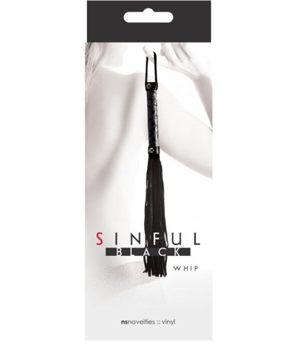 Sinful Whip Black - Korbács 20,5 cm