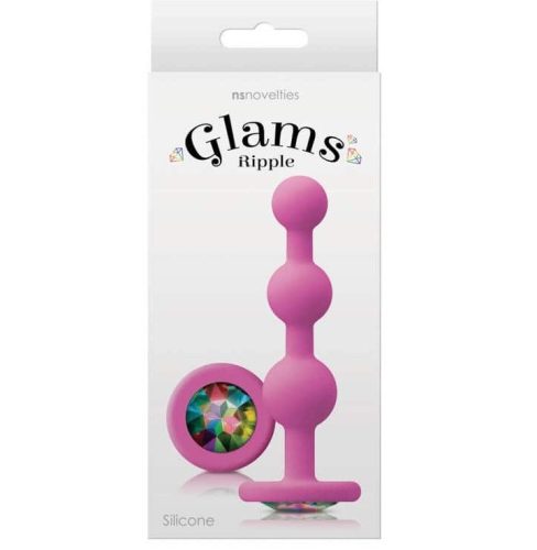 Glams - Ripple   Rainbow Gem - Pink - Anál plug 11,3 cm