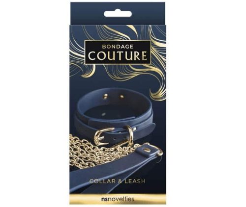 Bondage Couture - Collar and Leash - Blue - Nyakörv és póráz